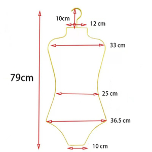 Einlagiger goldener Eisen-Badeanzugständer, Ganzkörper-Metallbügel mit Haken für Erwachsenenbekleidung, Ladenpräsentation für Unterwäsche, Bikini, BH - Product Image 2