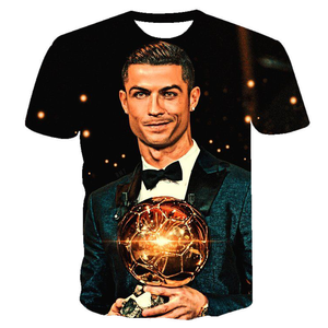 Livraison gratuite, maillot de football personnalisé en 3D de Cristiano <span class=keywords><strong>Ronaldo</strong></span>, Portugal, Manchester United, joueur masculin, tricot décontracté, imprimé sur tout le corps - Product Image 5