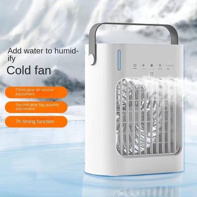 Portable Mini Intelligent USB Air Conditioning Fan Easy Table Digital Made Plastic Remote Control Foldable Energy Efficient