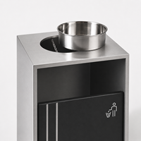 Contenedor de Basura Rectangular Profesional de Metal Resistente y de Alta Calidad para Exteriores, con Logotipo Personalizado, Abierto por Arriba, para Reciclaje Comercial