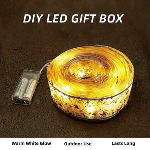 Wholesale DIY LED String Ribbon <b>Outdoor</b> Christmas <b>Tree</b> Decorative Luminous Pendant for Gift Box Decoration - Product Image 2