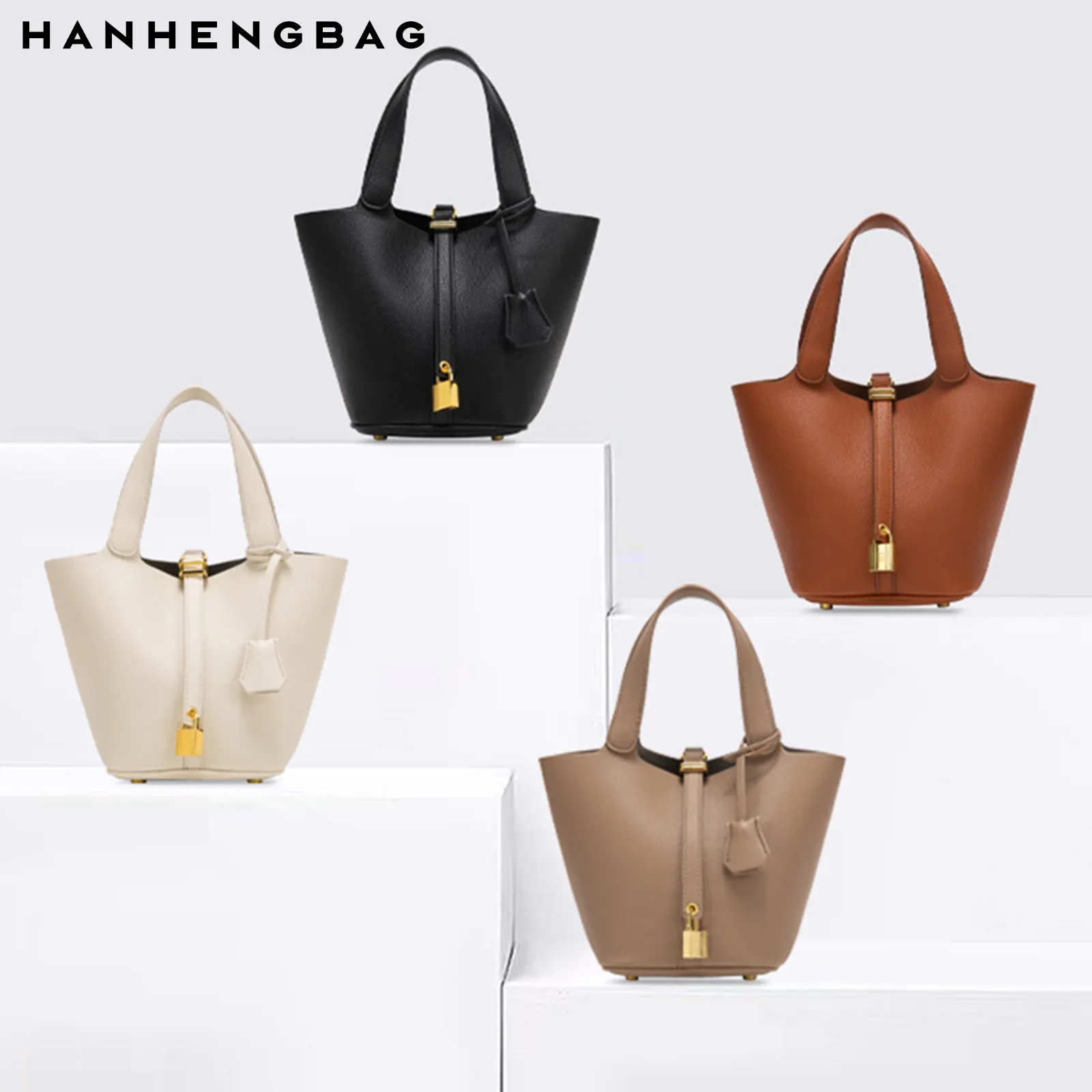 Small Vegan Leather Bags Luxury Ladies Fashion Bucket Bag Purses and Handbags for Women