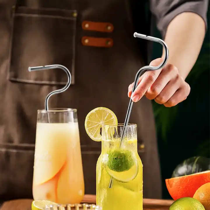 Flute Style Reusable Glass Straws Milkshake With Anti Wrinkle