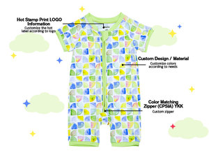 Bambú Sleeper personalizado bebé <span class=keywords><strong>pijamas</strong></span> mameluco corto recién nacido bebé productos bebé verano manga escalada mameluco - Product Image 6