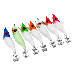 Leurre de pêche de 10 cm/9,2 g, appât artificiel, crevette en bois à gros yeux, crochet de calmar, jigging pour la pêche en plein air - Product Image 1