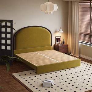 Luxury King Queen Size Wooden Bed Frame Floating Vintage Double Bed Modern Bedroom <strong>Furniture</strong> Upholstered Soft Bed <strong>Smart</strong> - Product Image 5