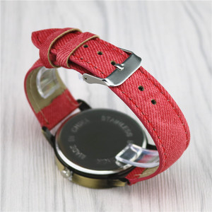 <span class=keywords><strong>Reloj</strong></span> de cuarzo informal para hombre y mujer, cronógrafo de tela vaquera con correa de cuero - Product Image 6