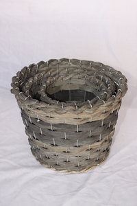 ตะกร้าไม้สานทรงกลมแบบผสมพร้อมตะกร้าใส่ของทำด้วยมืองานหัตถกรรมแบบดั้งเดิมของจีน - Product Image 4