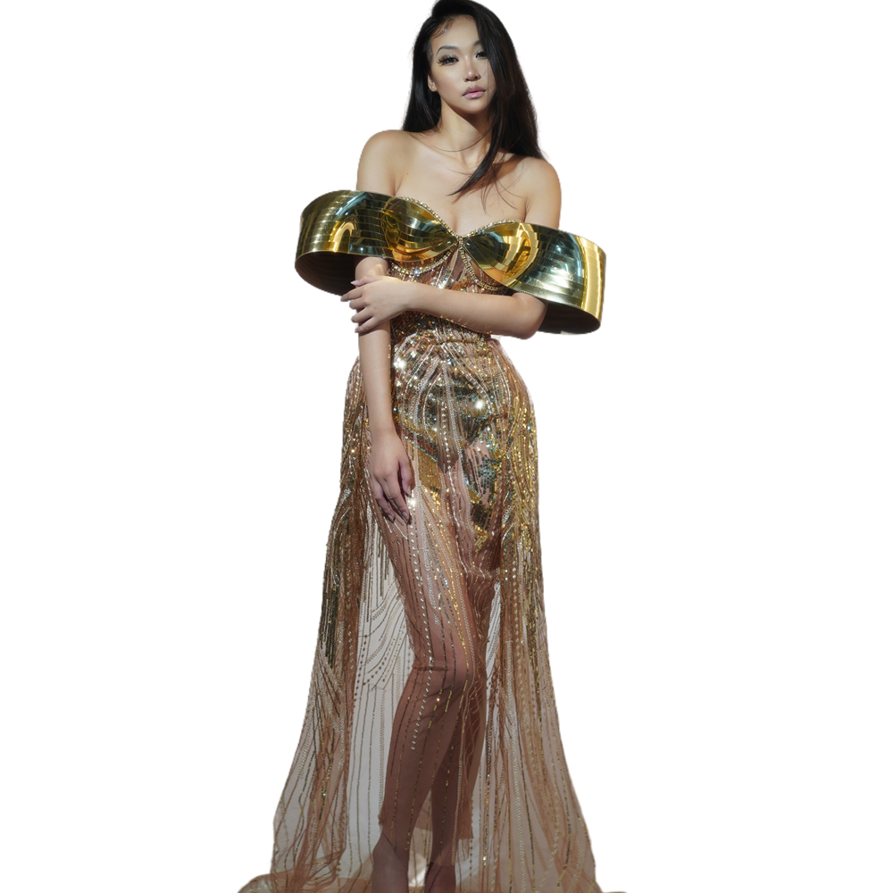 green emerald velvet dress Jezabel dress gold diamond birthday dress silver diamond party dress –  SLAYEDBYTEN main image 0