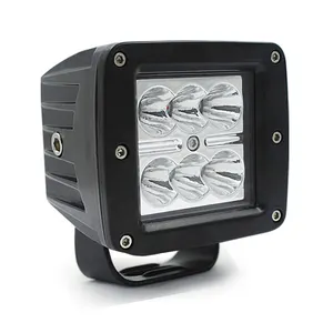 18W Cube LED lampe de travail hors route conduite lumières de réserve faisceau d'inondation lampe de brouillard carrée système d'éclairage automatique