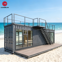 Cogsun - Maison conteneur en acier et verre sur mesure, étanche, portable et démontable pour chantier de construction