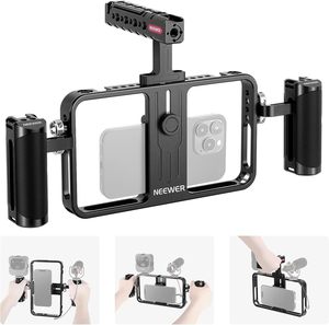 NEEWER universale telefono Video Rig Kit compatibile con iPhone 14 Plus 14 13 12 Pro Android, telefono palmare in alluminio gabbia con - Product Image 1