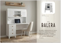 Bureau d'étude pour étudiants BALERA avec design de panneau rainuré, table d'étude moderne pour enfants