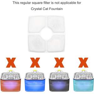 Fontaine à eau cubique pour chat Wonder Creature, 4 filtres à charbon, 2 éponges pré-filtres, accessoire pour aquarium pour animaux de compagnie - Product Image 6