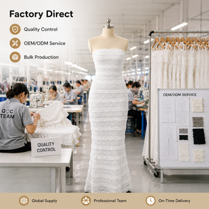 Robe de mariée personnalisée pour <span class=keywords><strong>femme</strong></span>, robe longue sirène en dentelle blanche, robes décontractées pour <span class=keywords><strong>femme</strong></span>, vente en gros, fournisseurs de mode - Product Image 6