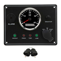 Ensemble de tableau de bord marin, compteur de vitesse du moteur 3000 tr/min, tachymètre numérique LCD multifonction avec pression d'huile