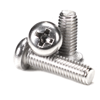 304 Stainless Steel Screw Cross Round Head Screw PM Machine Wire Cross Slot Pan Head Small Screw M2M3M4M5M6