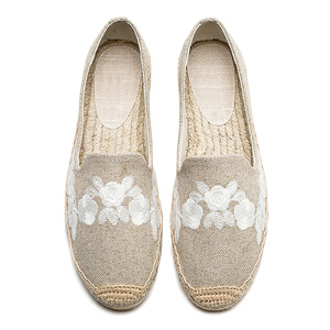 Mocasines de Lino Transpirables para <span class=keywords><strong>Mujer</strong></span> con Bordado Floral, Zapatos Casuales Sin Cordones para el Trabajo Diario, Vacaciones, Calzado Femenino - Product Image 6