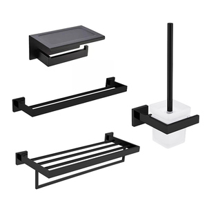 Homedec 8点セット ステンレス製 壁掛け式 高級バスルームアクセサリーセット、タオルバー、ペーパーホルダー、フック、バスルーム用棚 - Product Image 3
