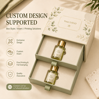 Boîte coulissante double tiroir personnalisable en gros avec gaufrage, pelliculage mat et doublure en éponge pour emballage d'huiles essentielles et de parfums
