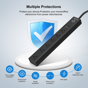 Hardwired điện dải bảo vệ tăng chúng tôi cắm tiết kiệm năng lượng dây phẳng bàn thanh điện tùy chỉnh thông minh mở rộng ổ cắm 6 cách 4ft - Product Image 3