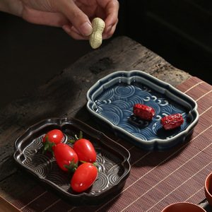 Assiette à collation en céramique de style chinois Plat à fruits de style multiple - Product Image 1