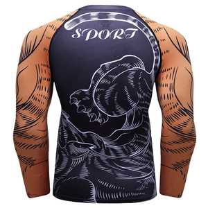 Bán buôn tùy chỉnh MMA nén Áo sơ mi-Đầy đủ thăng hoa in không có gi bjj phát ban bảo vệ-độ ẩm Wicking fightwear - Product Image 2