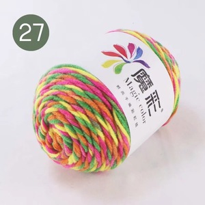 Fil <span class=keywords><strong>à</strong></span> <span class=keywords><strong>tricoter</strong></span> et <span class=keywords><strong>à</strong></span> crocheter en acrylique 100 % coton laitier, 5 brins, teint en segments arc-en-ciel, haute qualité, multicolore, pour tissage <span class=keywords><strong>à</strong></span> la main - Product Image 6