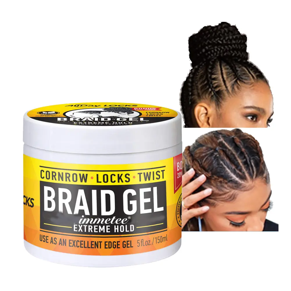 Gel de tressage IMMETEE tenue supplémentaire toute la journée raffermissant nourrissant Loc Gel marque privée serrures personnalisées Gel de tresse tenue extrême