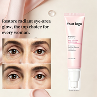 Crème pour les yeux au peptide rose PDRN Niacinamide éclaircissante raffermissante hydratante anti-rides cernes légères 30 ml