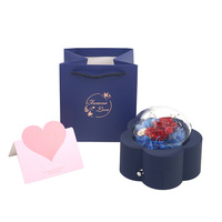 Boîte à bijoux en acrylique en forme de fleur de prunier, boîte de rangement florale élégante pour la Saint-Valentin