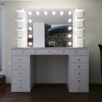 Miroir Coiffeuse de Table Ulink Nouveau Design Luxe en Bois avec Ampoules LED pour Maquillage