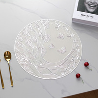 2024 nouveau napperons pressés ronds napperon métallique sous-verre ensemble résistant à la chaleur lavable tapis de Table Table à manger cuisine