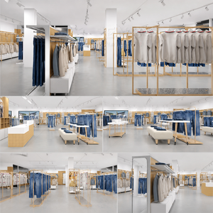 Set di Espositori Regolabili in Acciaio Inox per Negozi, Moderni e Resistenti, Personalizzabili per Boutique di Abbigliamento - Product Image 2