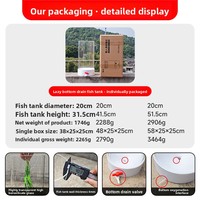 Aquarium Rond en Verre 15L – Kit de Gros pour Bureau et Salon – Idéal pour Betta, Petits Poissons et Plantes – Vente en Gros