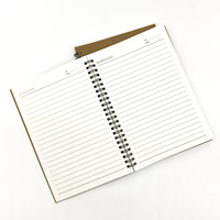 Cahier à spirale en papier kraft rétro sur mesure, bloc-notes de bureau à feuilles mobiles simple épaissi, cahier promotionnel rétro personnalisé