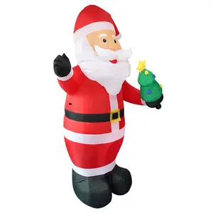 OEM 8ft lustige aufblasbare beleuchtete Weihnachten Santa Claus Outdoor-Dekorationen