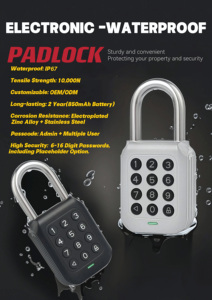Candado para Exteriores Resistente al Agua, con Código Digital Personalizado, Sin Llave, Antirrobo, de Alta Seguridad, para Diversas Puertas - Product Image 3