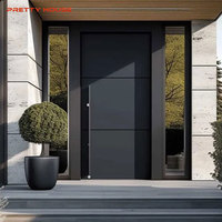 Puerta de Entrada con Vidrio, Nuevo Diseño Moderno, Cerradura Inteligente con Cámara