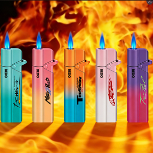 Briquet torche promotionnel à flamme jet de <span class=keywords><strong>butane</strong></span> rechargeable, coupe-vent, en plastique, pour cadeau d'affaires, usage extérieur et fumeurs - Product Image 2