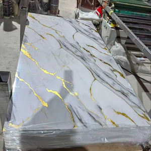 Panneau de cuisine en PVC brillant, résistant à l'eau et au feu, épaisseur 3 mm, imitation marbre, avec service de découpe - Product Image 2