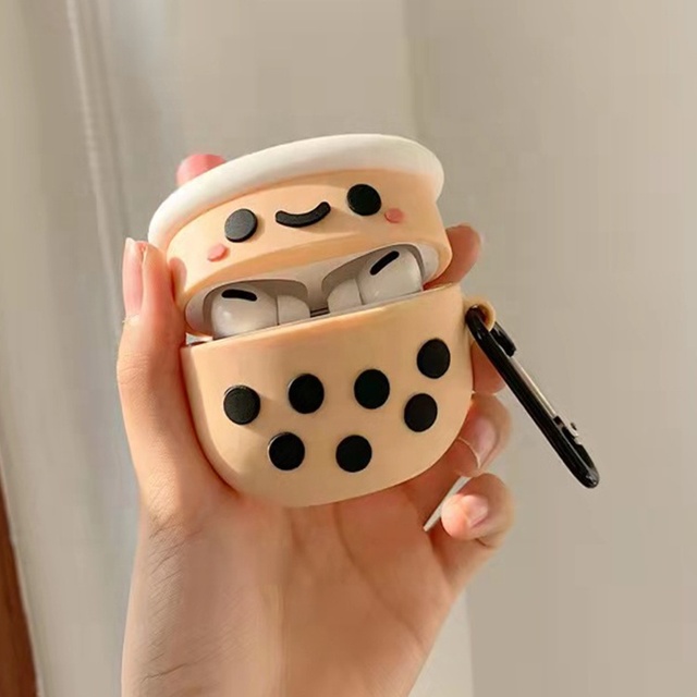 Factory Direct Cute Cartoon Designers Bubble Tea Silicone Earphones Cover Cases for airpods 1/2 airpod Pro