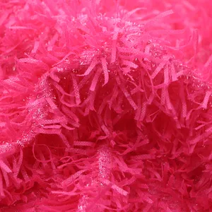 Polyester Knit Weft Long Hair Eyelash Feather Firework Pine Needle Velvet Plush Plume Cloth Paper Tie Yarn Plush Fleece Fabric