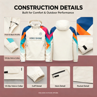 Veste grande taille 2027, veste fine de type Letterman, veste à capuche zippée 1/4, coupe-vent pour homme, uniformes de sublimation, veste en polyester