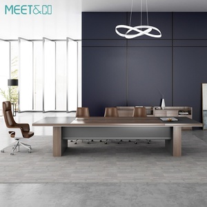 Modern Minimalist <b>Adjustable</b> Board Meeting Desk Convertible MDF Conference <b>Table</b> Office Workshop Hospital Durable Melamine Panel - Product Image 2