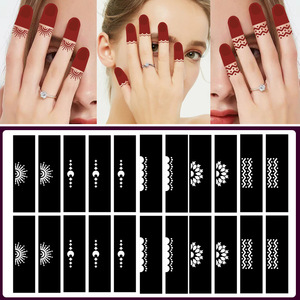 Pegatinas para Dedos al por Mayor, Plantillas <span class=keywords><strong>de</strong></span> Tatuajes DIY Inspiradas en Jugos, Bordados <span class=keywords><strong>de</strong></span> Patrones Pequeños, Henna Pintada a Mano con Diseños Calados - Product Image 3