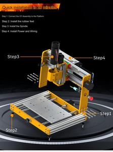 Fresadora de Escritorio de 500W con Láser de 5.5w 10w para Madera, MDF, Acrílico, Máquina de Grabado <span class=keywords><strong>CNC3018</strong></span> PRO MAX, Máquina de Marcado Láser CNC - Product Image 5