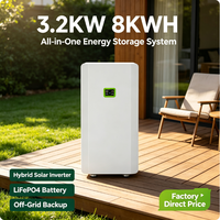 Système de stockage d'énergie domestique tout-en-un 8 kWh avec onduleur solaire LiFePO4 intégré 51,2 V et Wi-Fi