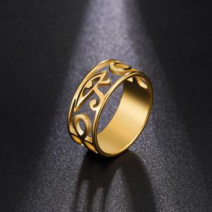 Oude Egyptische Horusring Holle Ra Udjat Vinger Ringen Accessoires <span class=keywords><strong>Ankh</strong></span> Kruis Roestvrijstalen Sieraden voor Vrouwen en Mannen - Product Image 6