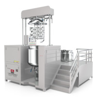 Machine de fabrication de cosmétiques 200L-Crème de levage hydraulique à double cylindre Lotion Mélangeur émulsifiant homogénéisant sous vide